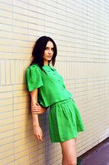 Olivia Linen Shorts - Jade - Delivery from April 2026