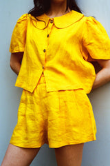 Olivia Linen Shorts - Marigold - Delivery from April 2026