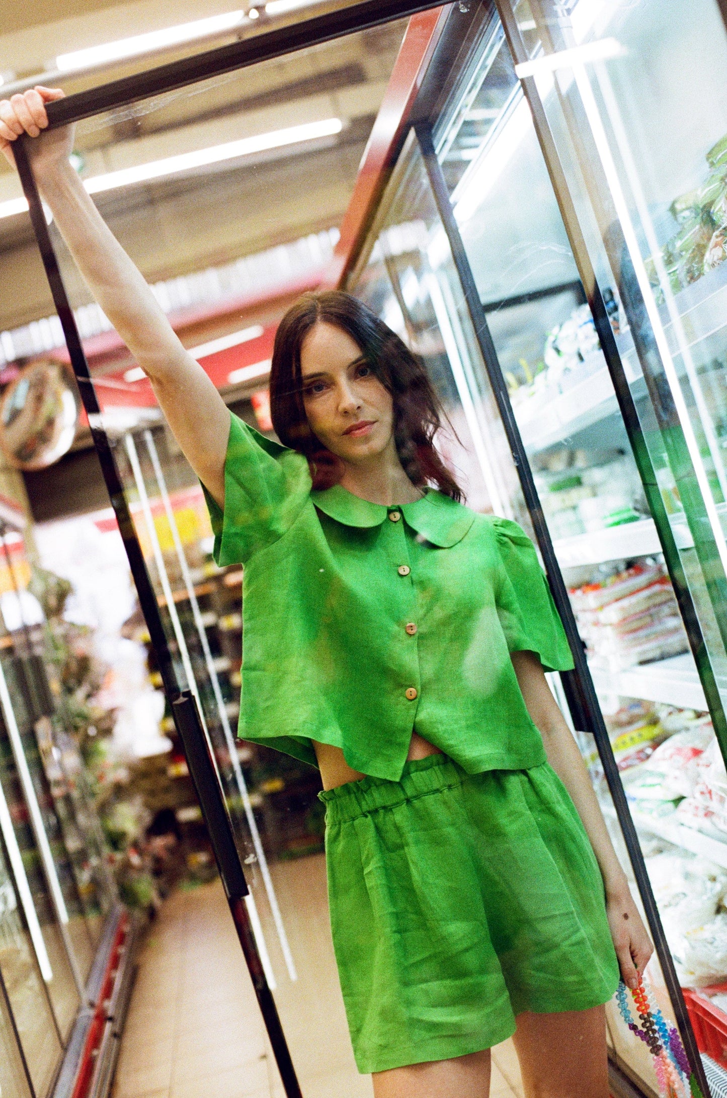 Olivia Linen Shorts - Jade - Delivery from April 2026