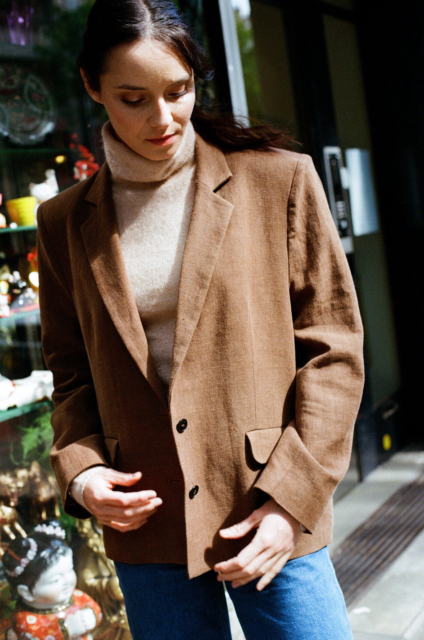 Maeve Linen Wool Blazer  - Cinnamon