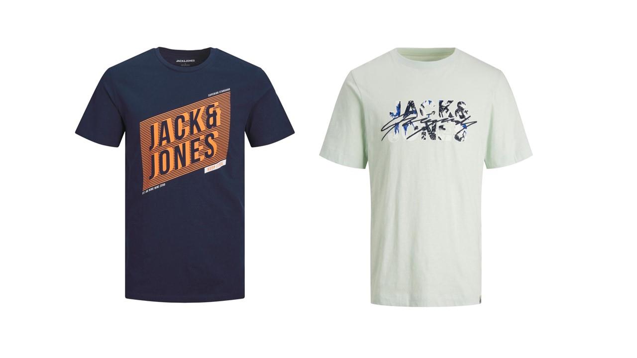 Jack & Jones Twin Pack Short Sleeve Printed Tee Size 1XL