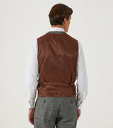 Skopes Rowan Suit Waistcoat For Men in Grey Herringbone Check, 34R to 62R