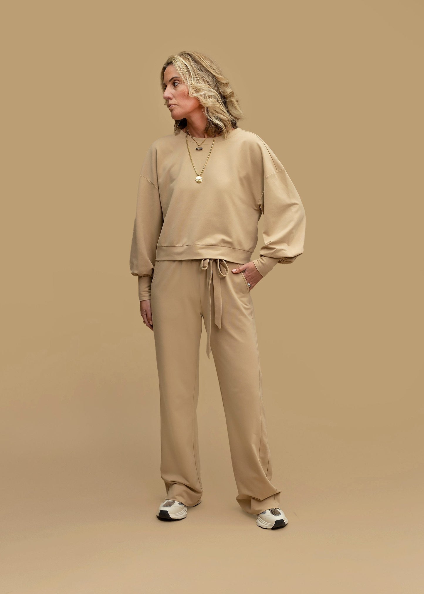 GAIA statement sleeve top, camel (SALE)