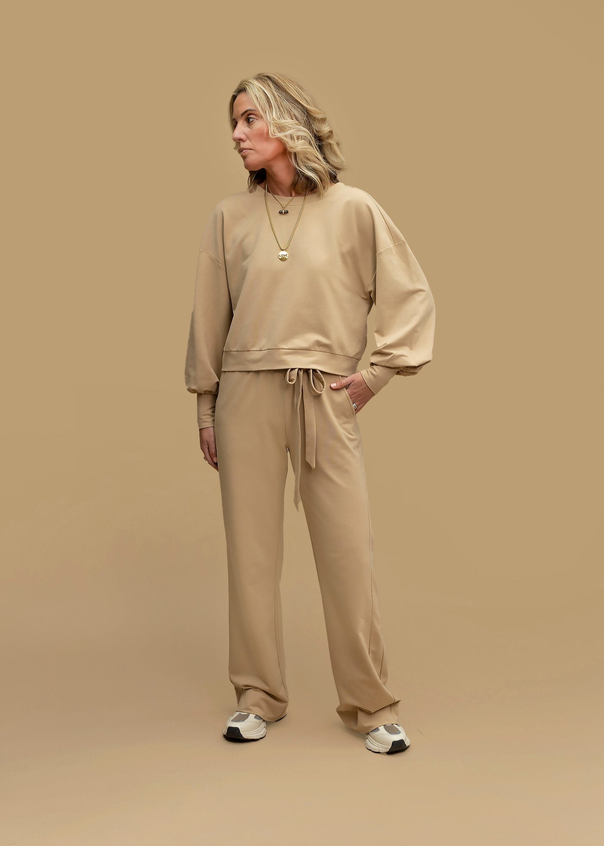 GAIA statement sleeve top, camel (SALE)