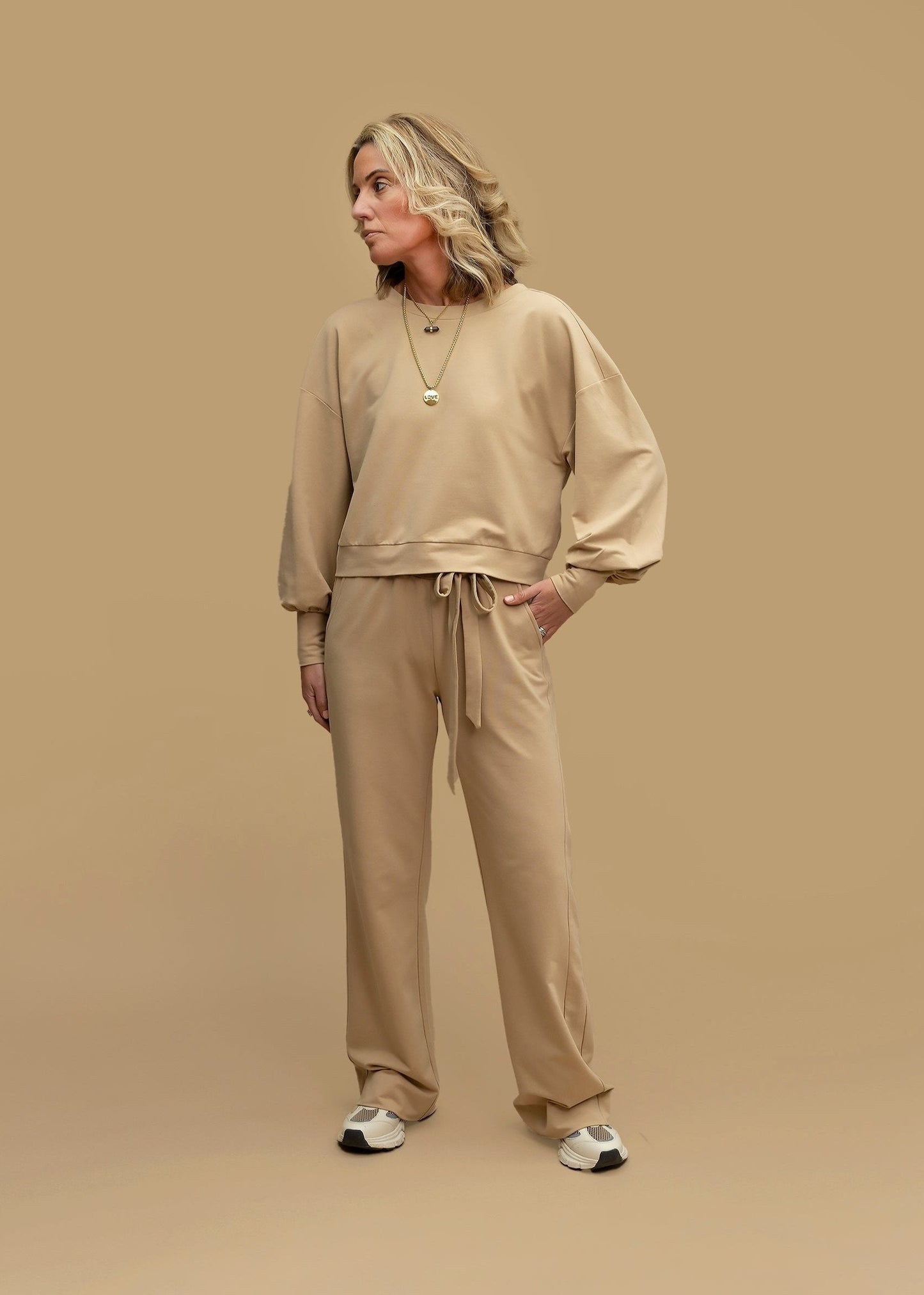 GODDESS wide leg trousers, camel