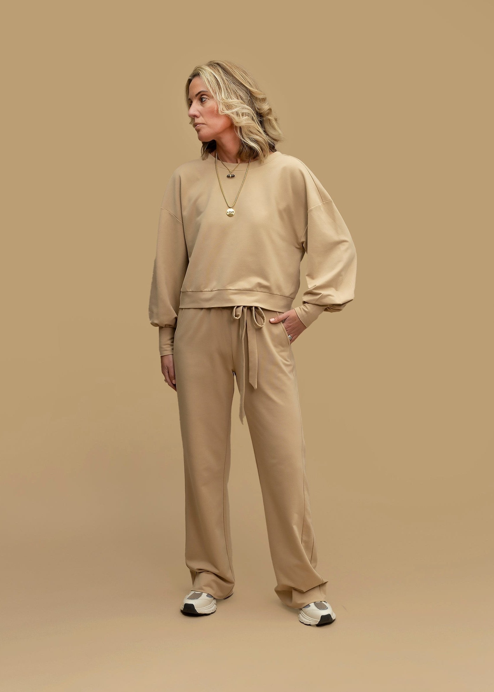GODDESS wide leg trousers, camel