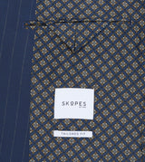 Skopes Wright Suit Tailored Fit Jacket For Men in Navy Blue Pinstripe, 36S-64L