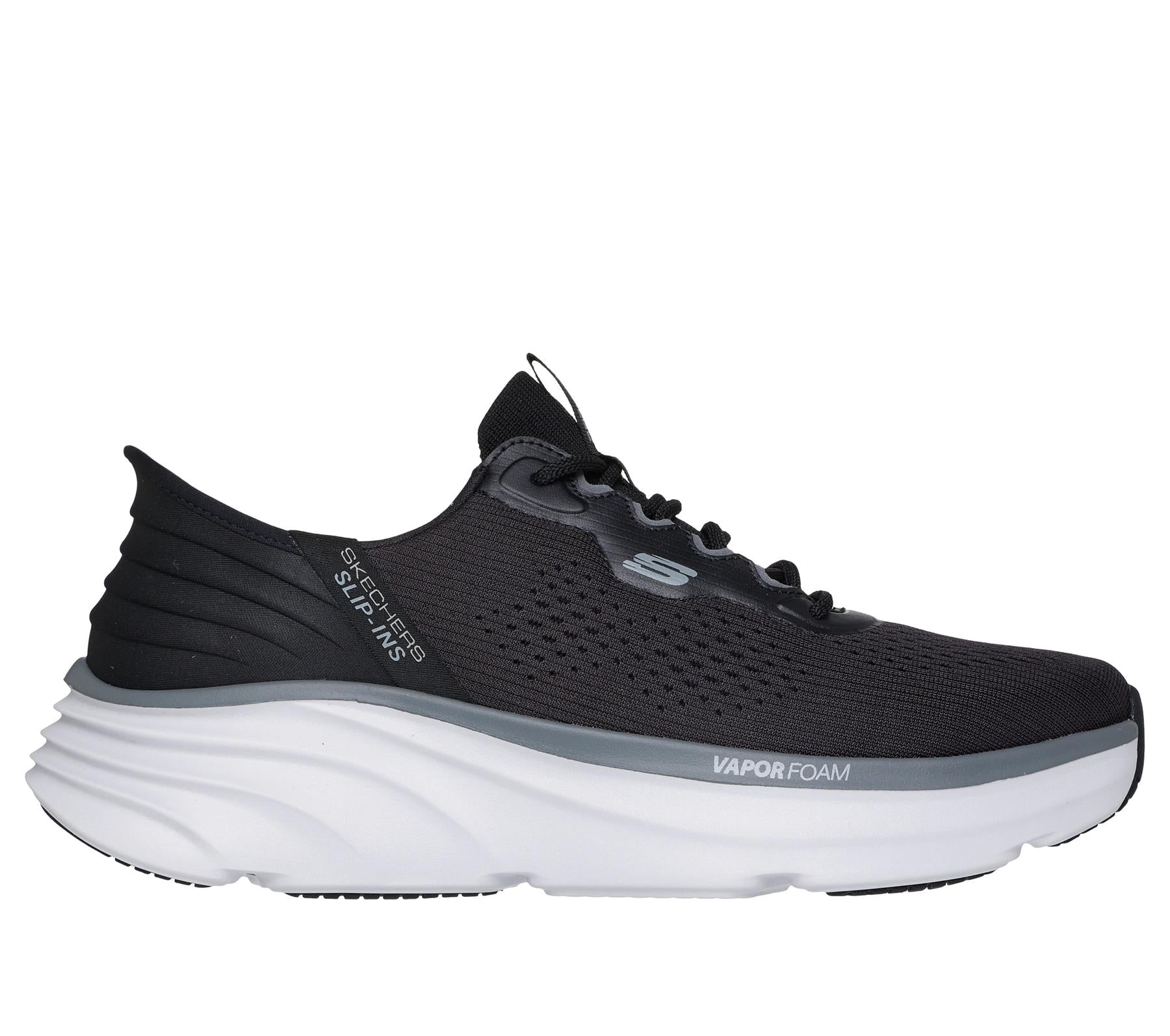 Skechers Slip On Shoe For Men D'Lux Vapor Slip-Ins With Lace-up in Black/Charcoal, 5.5-13