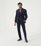 Skopes Atkinson Suit Waistcoat For Men in Navy Blue Corduroy, 34R to 62R