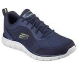 Skechers Lace Up Sneaker Shoe For Men Track Glendor in Navy/Lime, 5.5-13