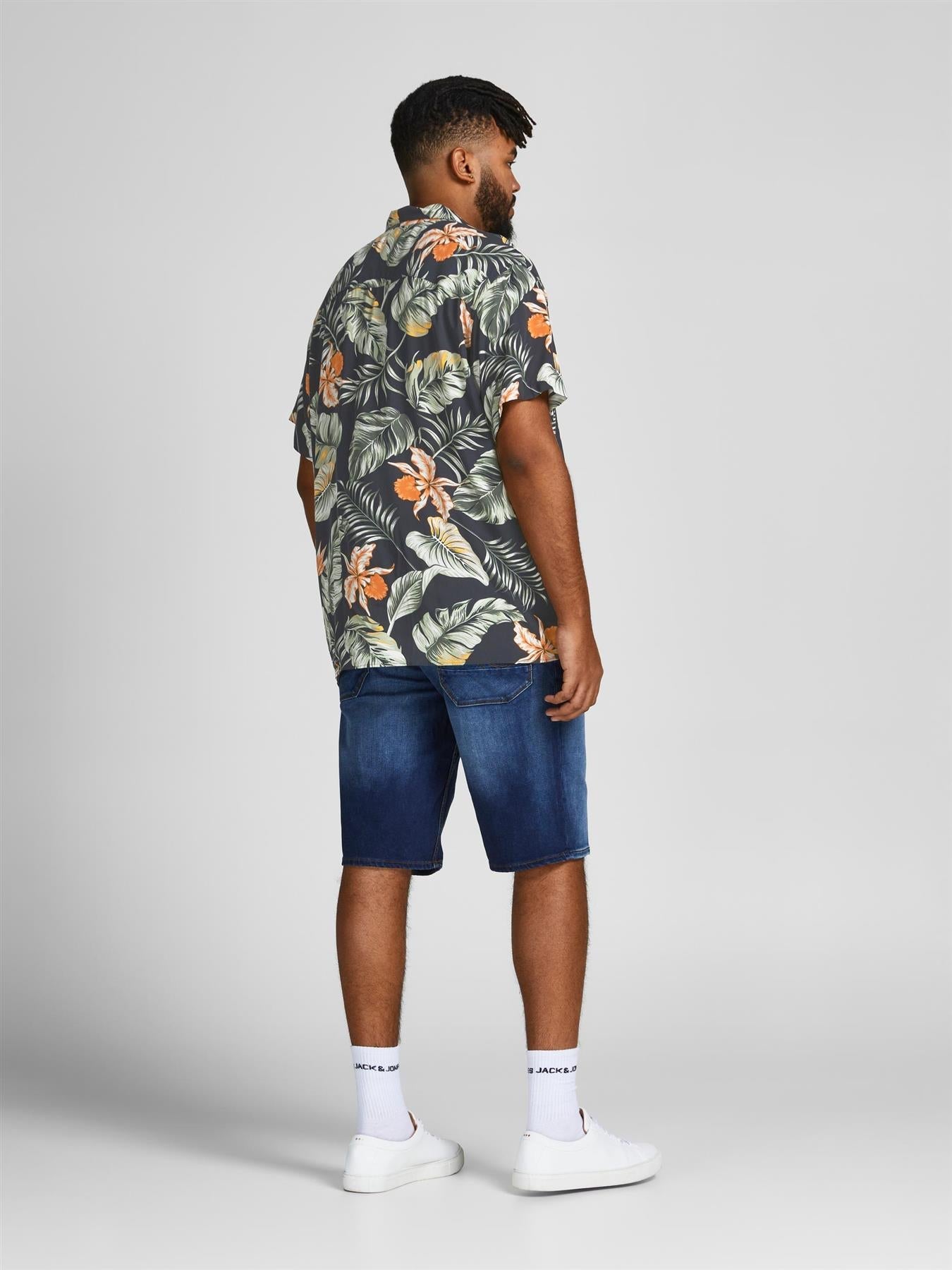 Jack & Jones Big & Tall Fit Size Men's Floral Short Sleeve Shirt In Soft Touch Viscose Size 1XL-6XL, 2 Colours