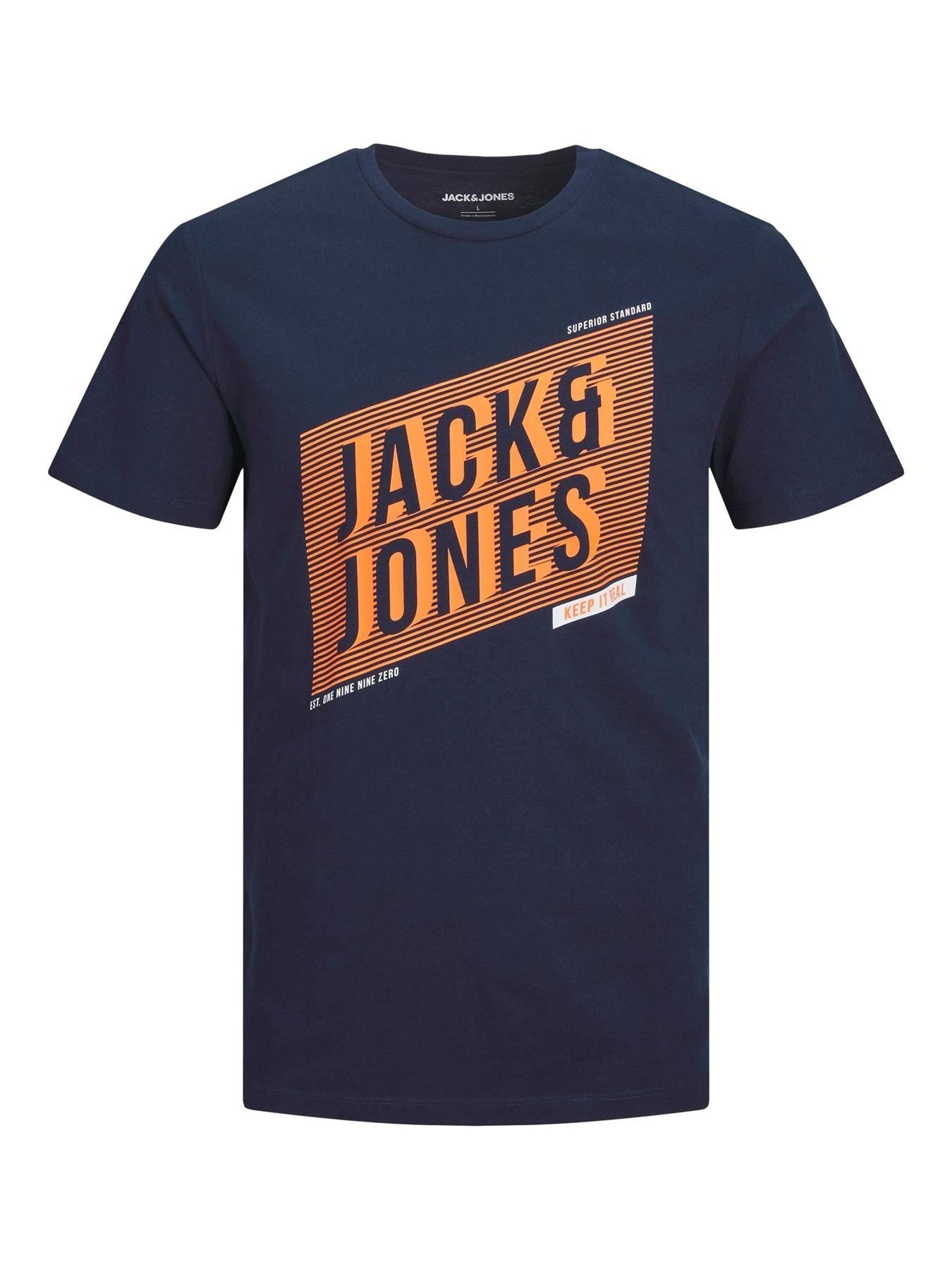 Jack & Jones (12245455) JJNET Crew Neck T-Shirt in 3 Colour Options, Size 1XL to 6XL