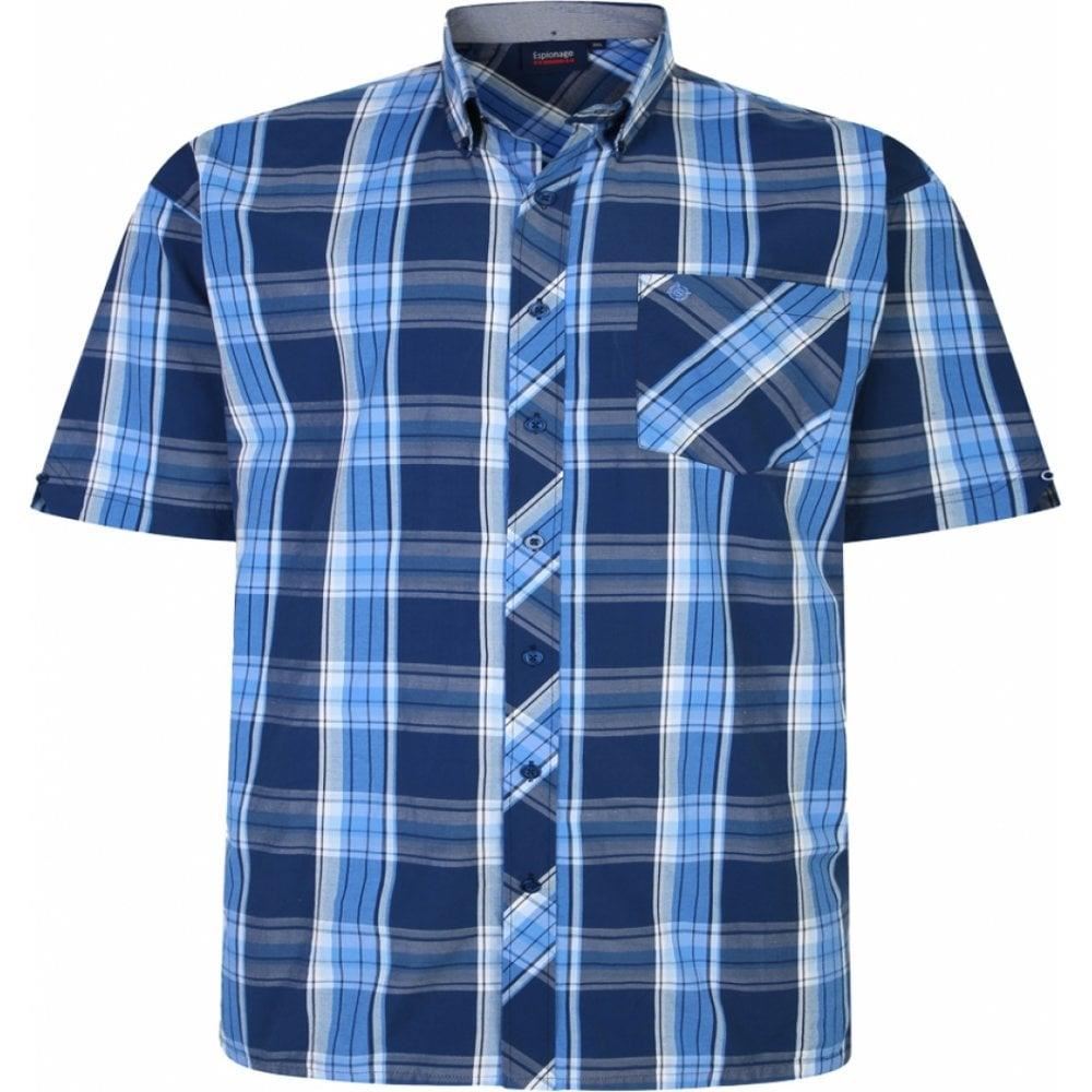 Espionage (SH385) Men's Plus Size Check Shirts in 3 Colour Options 2XL to 8XL