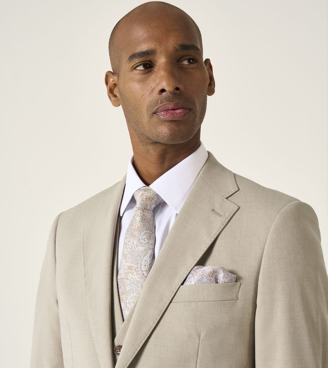 Skopes Caspian Suit Tailored Fit Jacket For Men in Stone Beige, 36S-64L