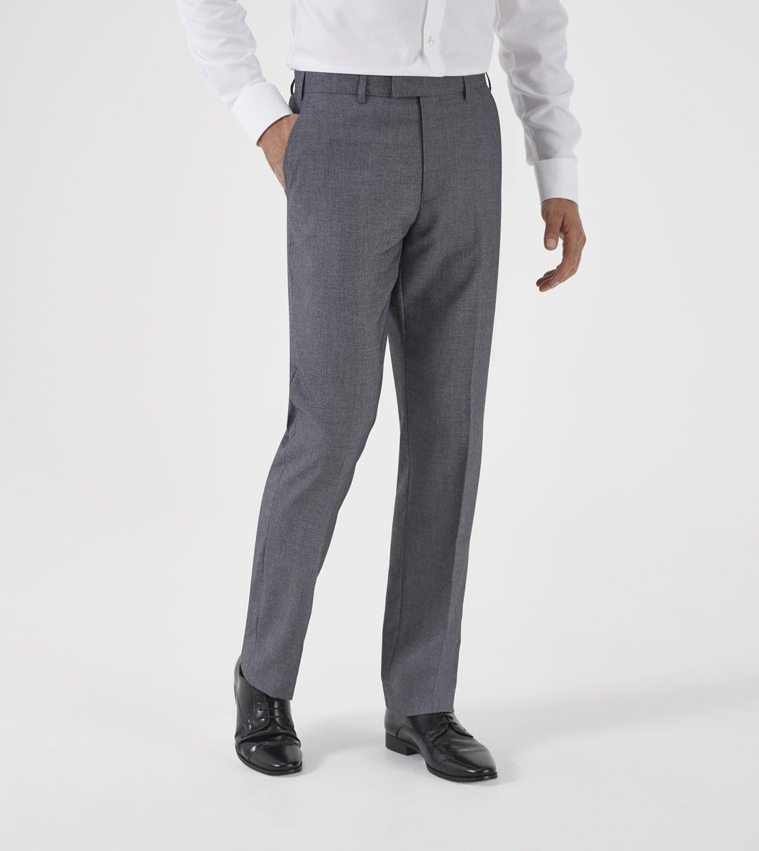 Skopes Men's Tailored Fit Harcourt Trouser in Silver Waist 28 - 64