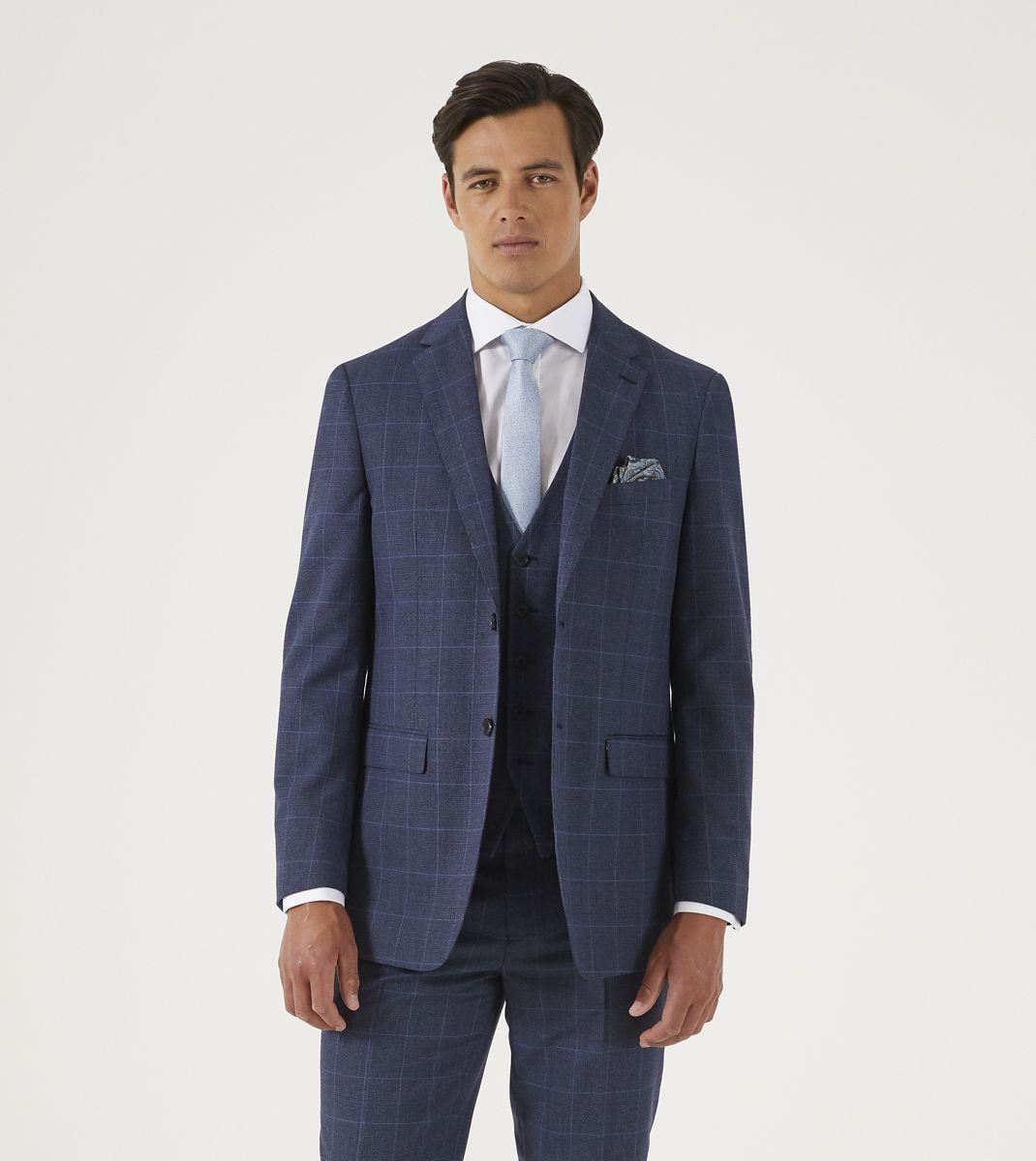 Skopes Tailored Fit Men's Anello Suit Jacket in Blue 34 to 62