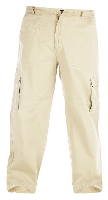 DUKE LONDON RELAXED FIT PURE COTTON 6 POCKET COMBAT/CARGO TROUSER IN TAUPE WAIST 42 TO 60" & INSIDELEG 30/32/34"