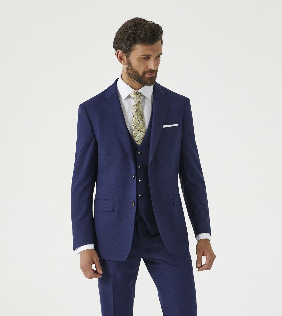 Skopes Jodrell Suit Tailored Fit Jacket For Men in Navy Blue Marl Tweed Effect, 36S to 62L