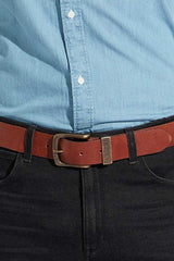 Wrangler Men's Premium Leather Metal Loop Belt in 3 Colours Size 80" to 115"