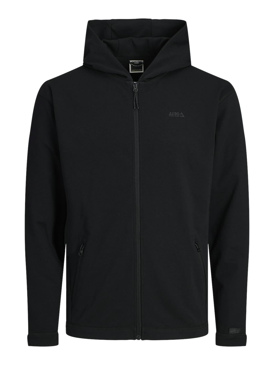 Jack & Jones Sweatshirt Zip Hoodie For Men (JCOCLOUD) in Black, L-XL