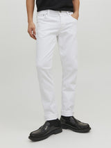 Jack & Jones Slim Fit Jeans For Men (JJIGLENN JJORIGINAL MF 221 SN) in White, 31W