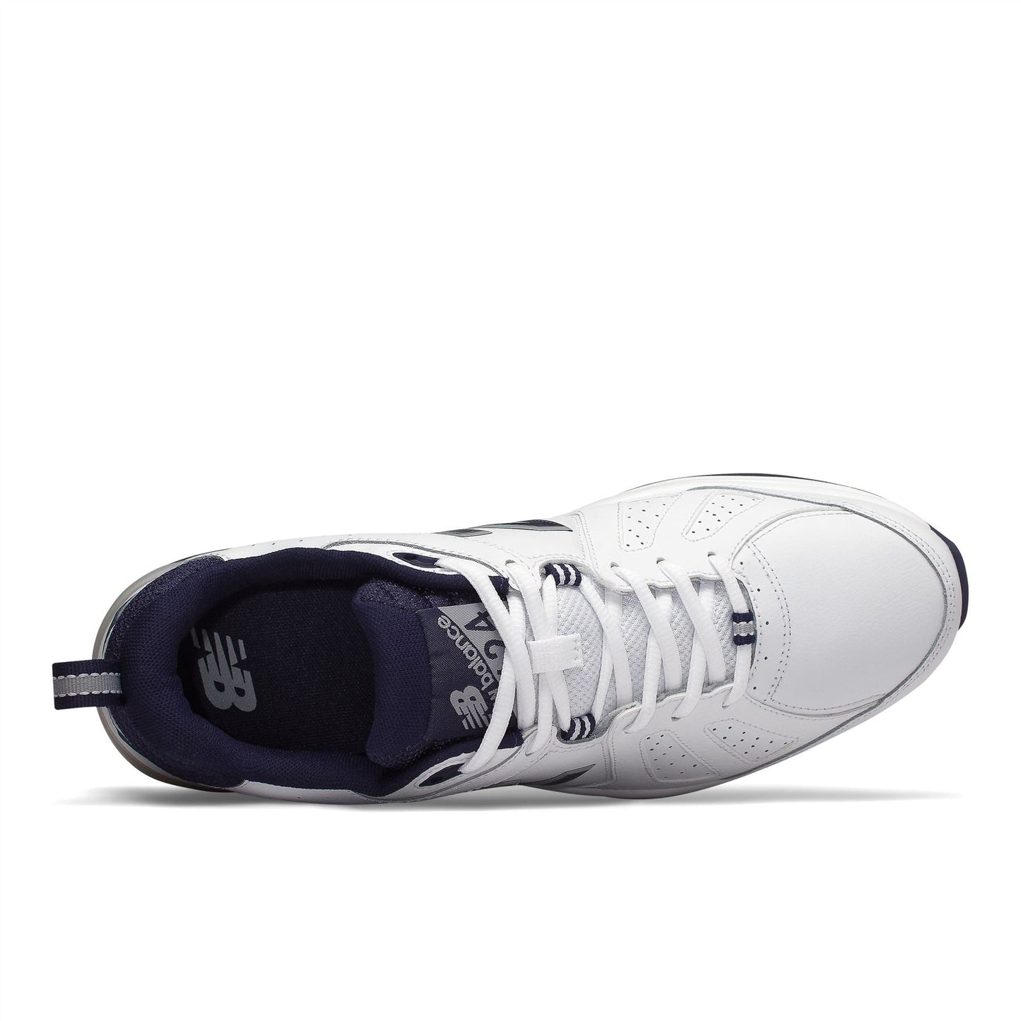 New Balance Mens Extra Extra Wide Fit (6E) Leather Sneakers (624) in White/Navy