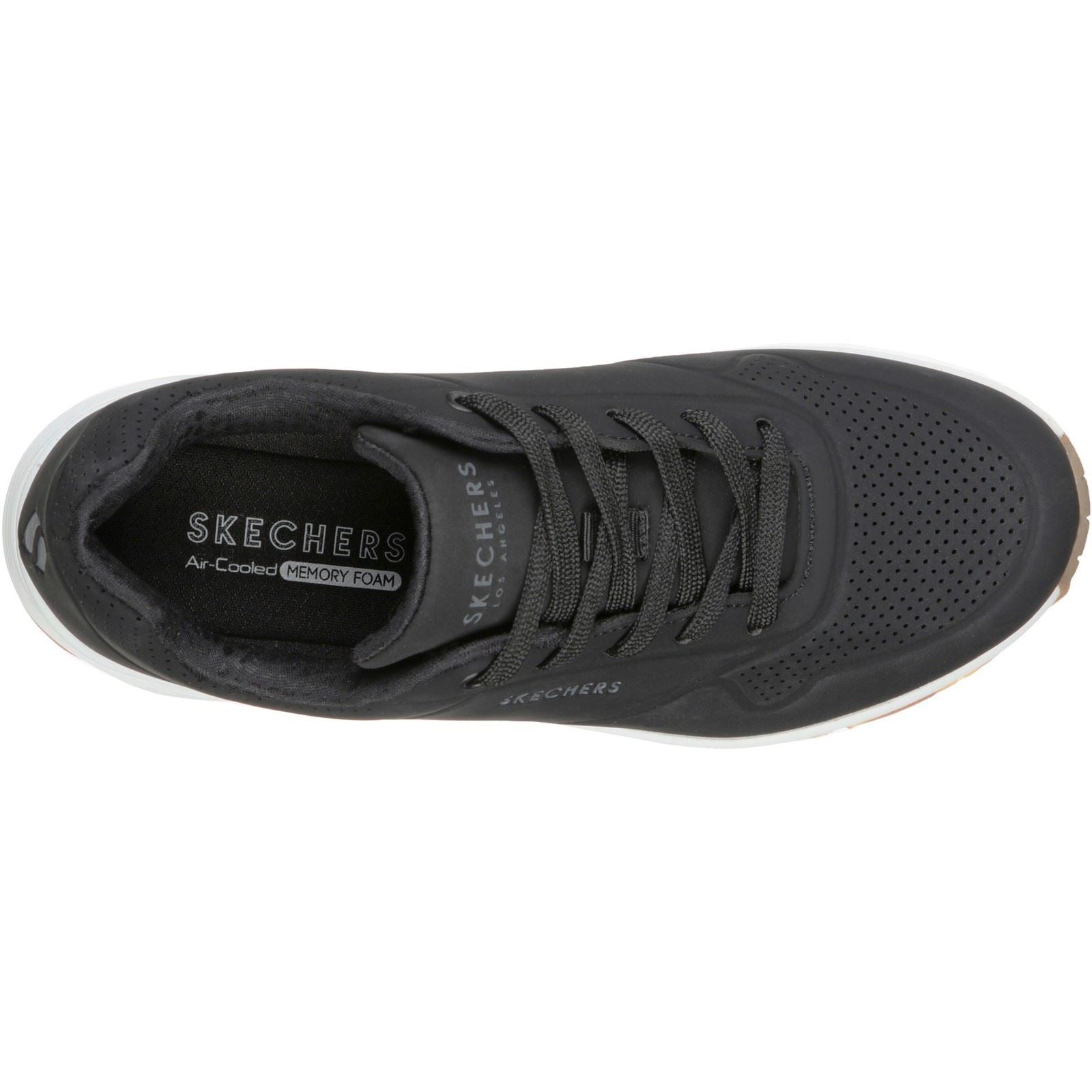 Skechers (GAR73690) Ladies Sports Uno Stand On Air in Black and White Size 2-8
