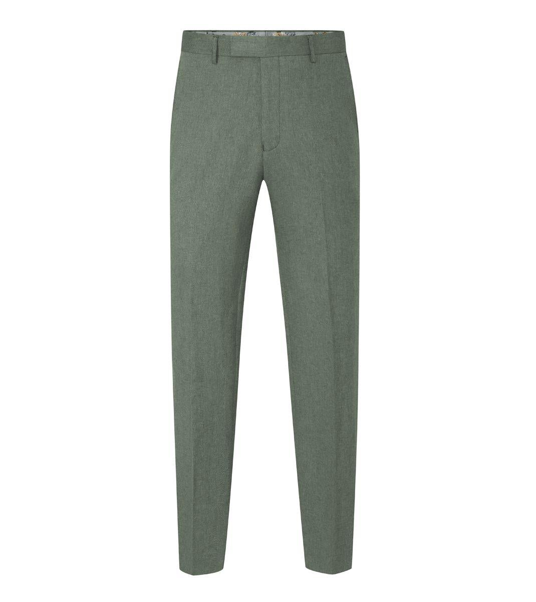 Skopes Calvados Suit Tapered Fit Trouser For Men in Sage, 30W-42W