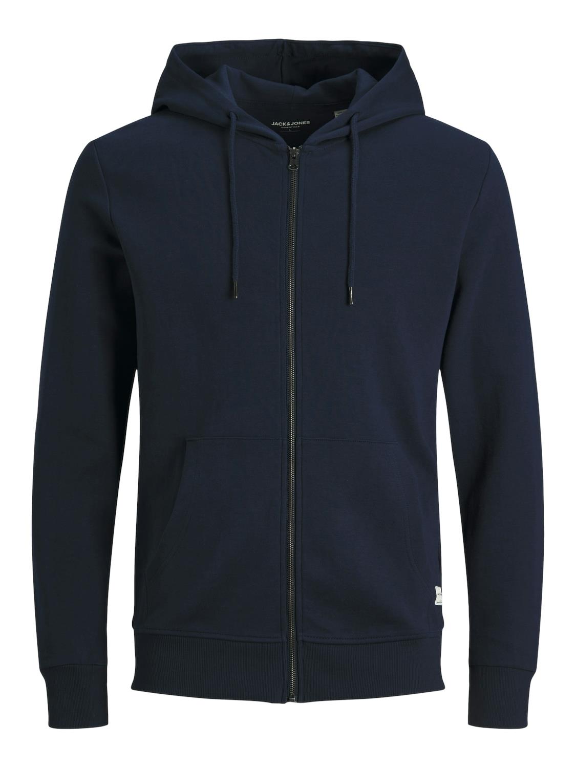 Jack & Jones Sweatshirt Zip Hoodie For Men (JJEBASIC) in 3 Colours, L-XL