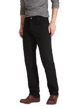 Wrangelr Mens Texas Stretch Fit Jeans "Get Tough in Jet Black" (W12109004)