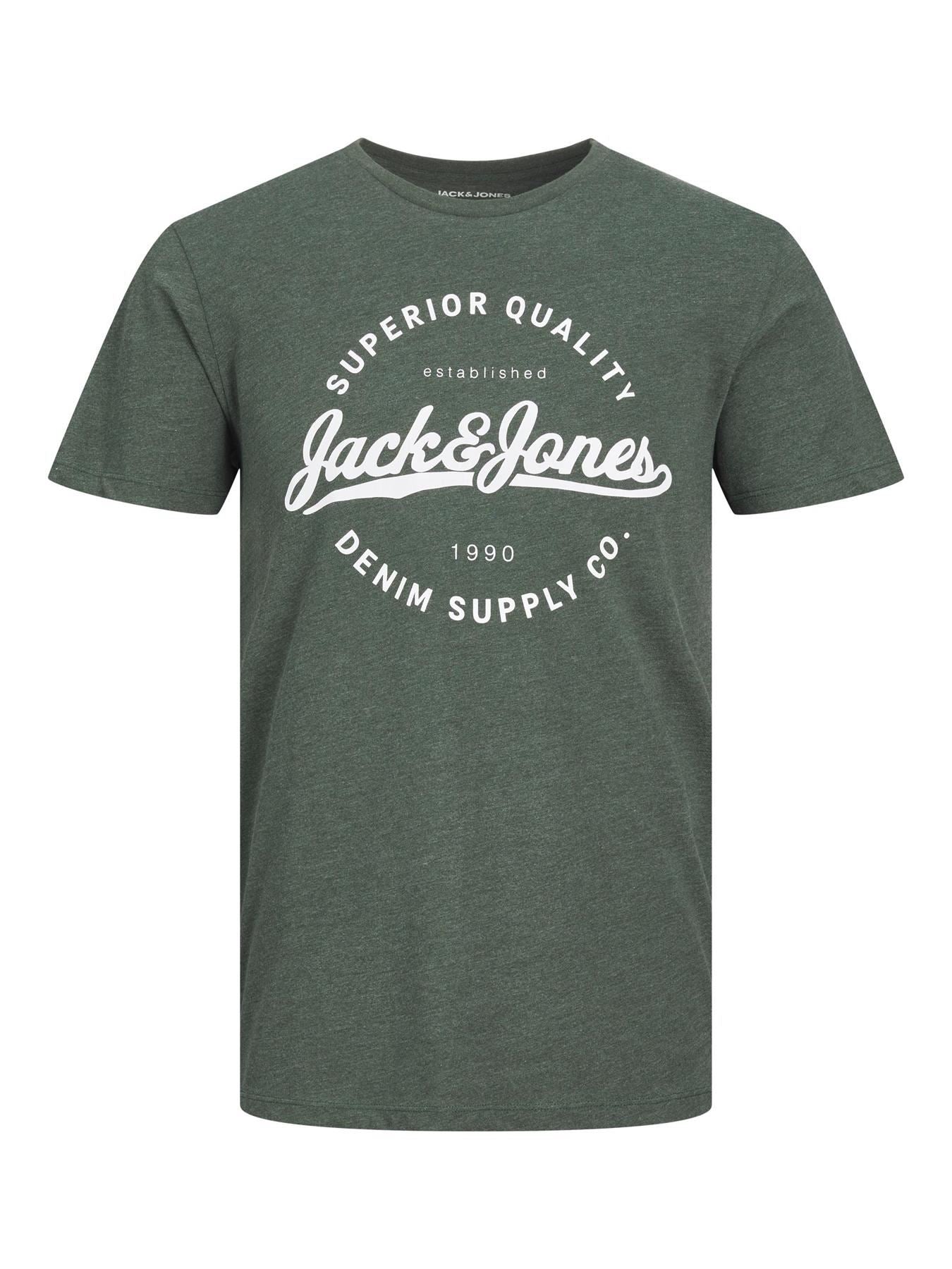 Jack & Jones Plus (12245505) JJSTANLI Crew Neck T-Shirt in 3 Colour Options 1XL to 6XL