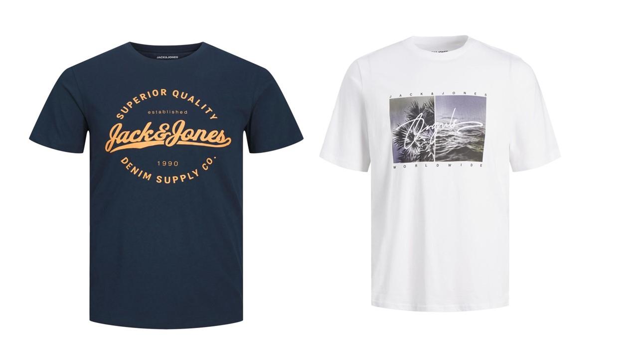 Jack & Jones Twin Pack Short Sleeve Printed Tee Size 1XL