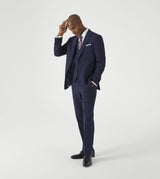 Skopes Hepworth Suit Tailored Fit Jacket For Men in Navy Blue Mini Check, 36S to 62L