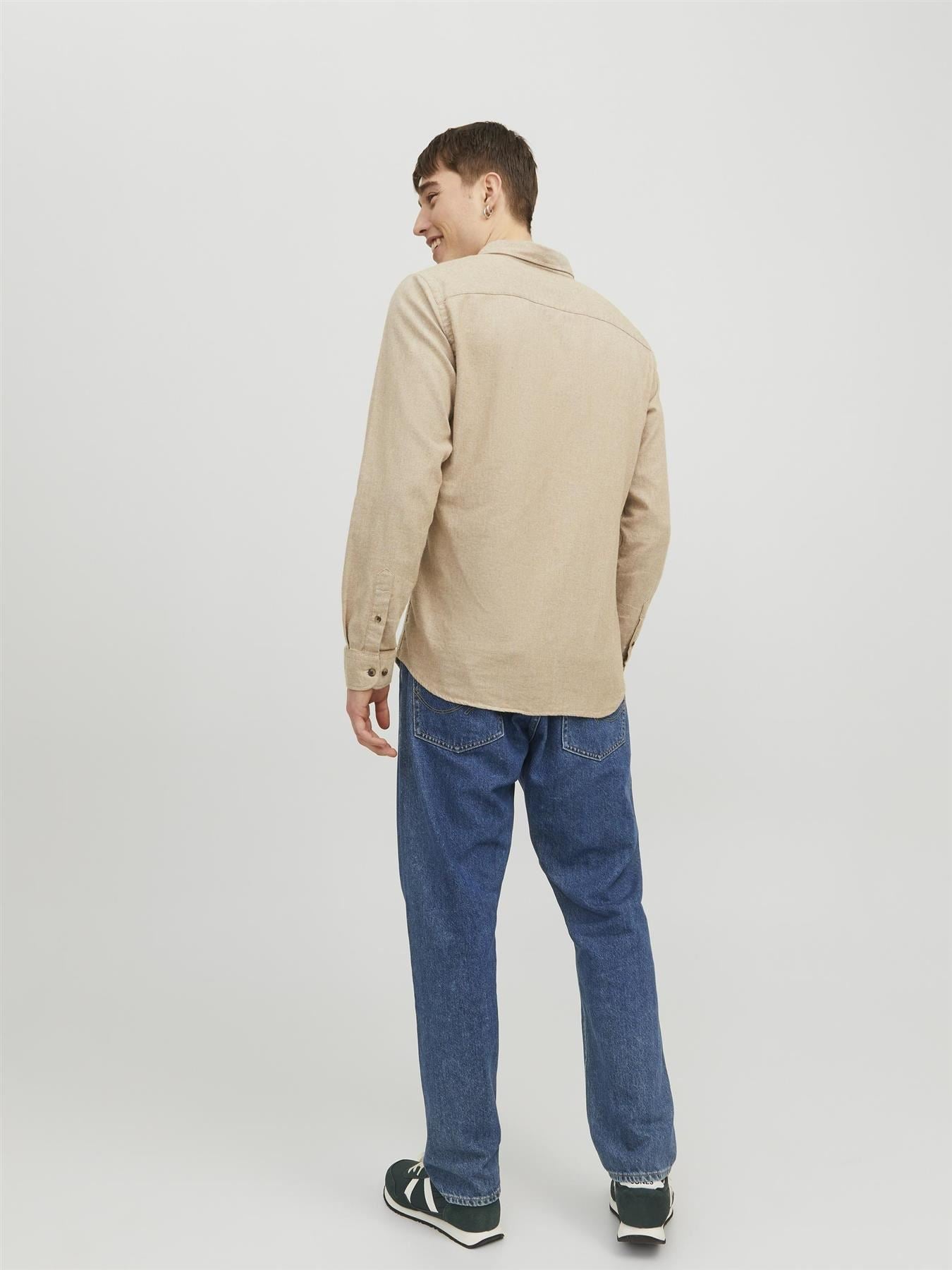 Jack & Jones Long Sleeves Shirt For Men (JJECLASSIC MELANGE) in 4 Colours, L-XL