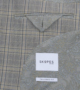 Skopes Dettori Tailored Fit Suit Jacket For Men in Brown Blue Check, 36S-62L