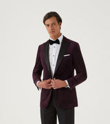 Skopes Men's Tailored Fit Jive Velvet Sports Jacket Blazer in Plum 52 to 62 Regular to Long
