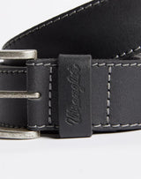 Wrangler Men's Premium Leather Stitched Belt in Brown & Black Size 80" to 115"