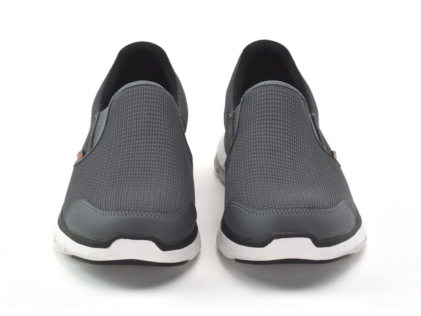 SKECHERS Men's Flex Advantage 4.0 Slip On Sneakers in Charcoal/Orange