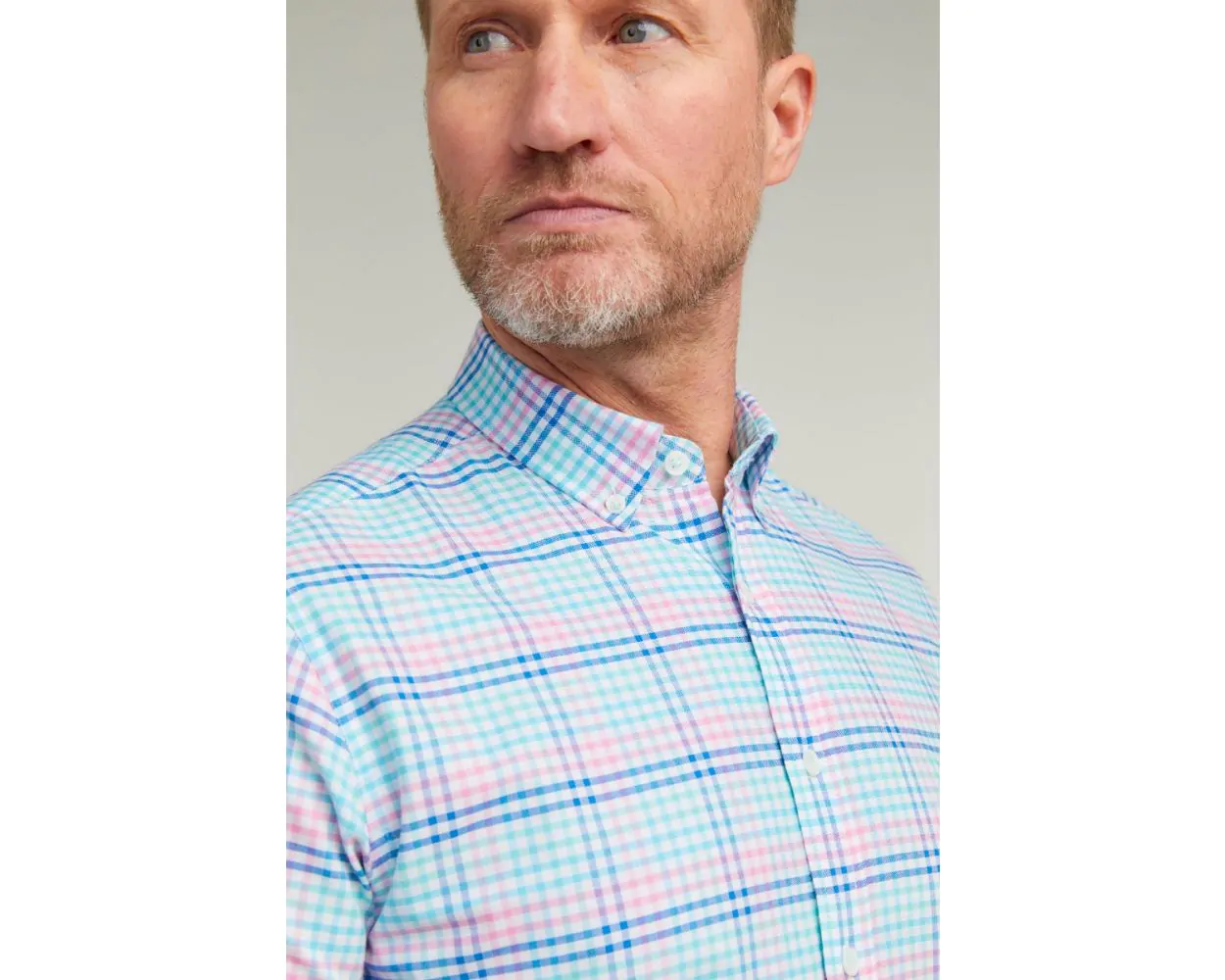 DOUBLE TWO MULTI-COLOURED GINGHAM CHECK SHORT SLEEVE SHIRT 2XL - 5XL
