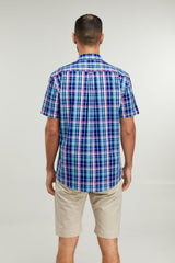Double Two Life Style Men's Pure Cotton Short Sleeve Check Shirt (1040A) 2XL-5XL