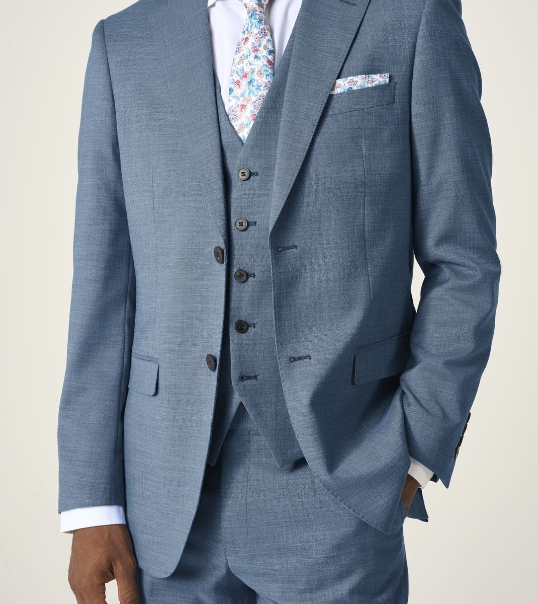 Skopes Lucien Suit Tailored Fit Jacket For Men in Teal Blue, 36S-62L