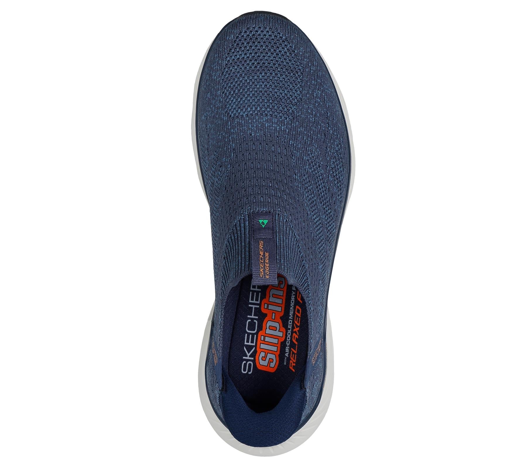 Skechers Slip On Sneaker Shoe For Men Edgeride Commissioner Slip-ins in Navy/Orange, 5.5-13