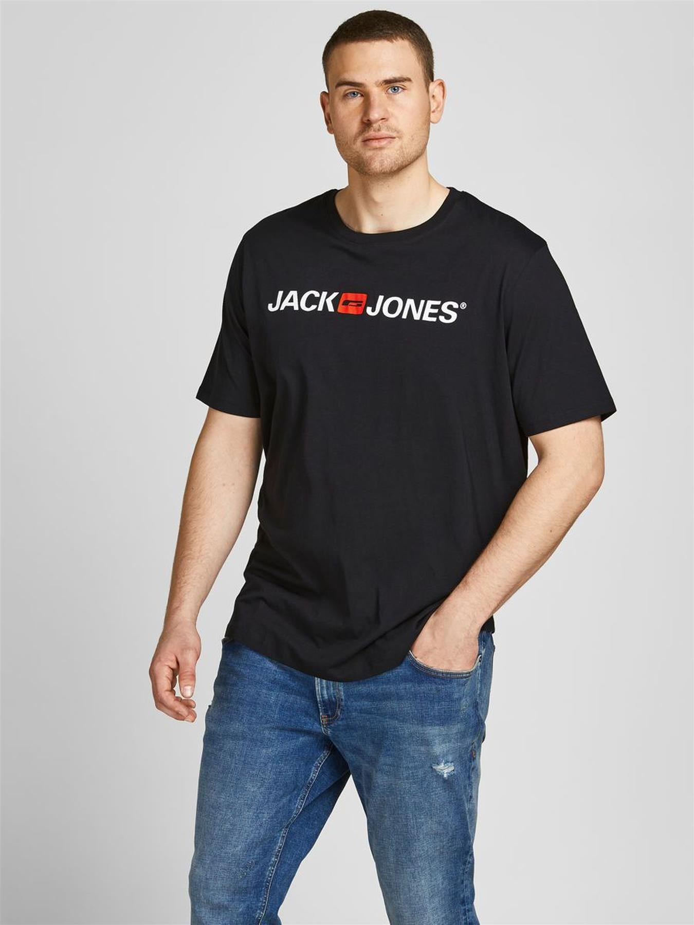 Jack & Jones Men's Jjecorp Logo Tee Ss Crew Neck in US2XL-US5XL, 2 Colours