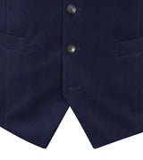 Skopes Atkinson Suit Waistcoat For Men in Navy Blue Corduroy, 34R to 62R