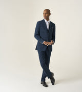Skopes Spencer Suit Tailored Fit Jacket For Men in Navy Check, 36S-62L