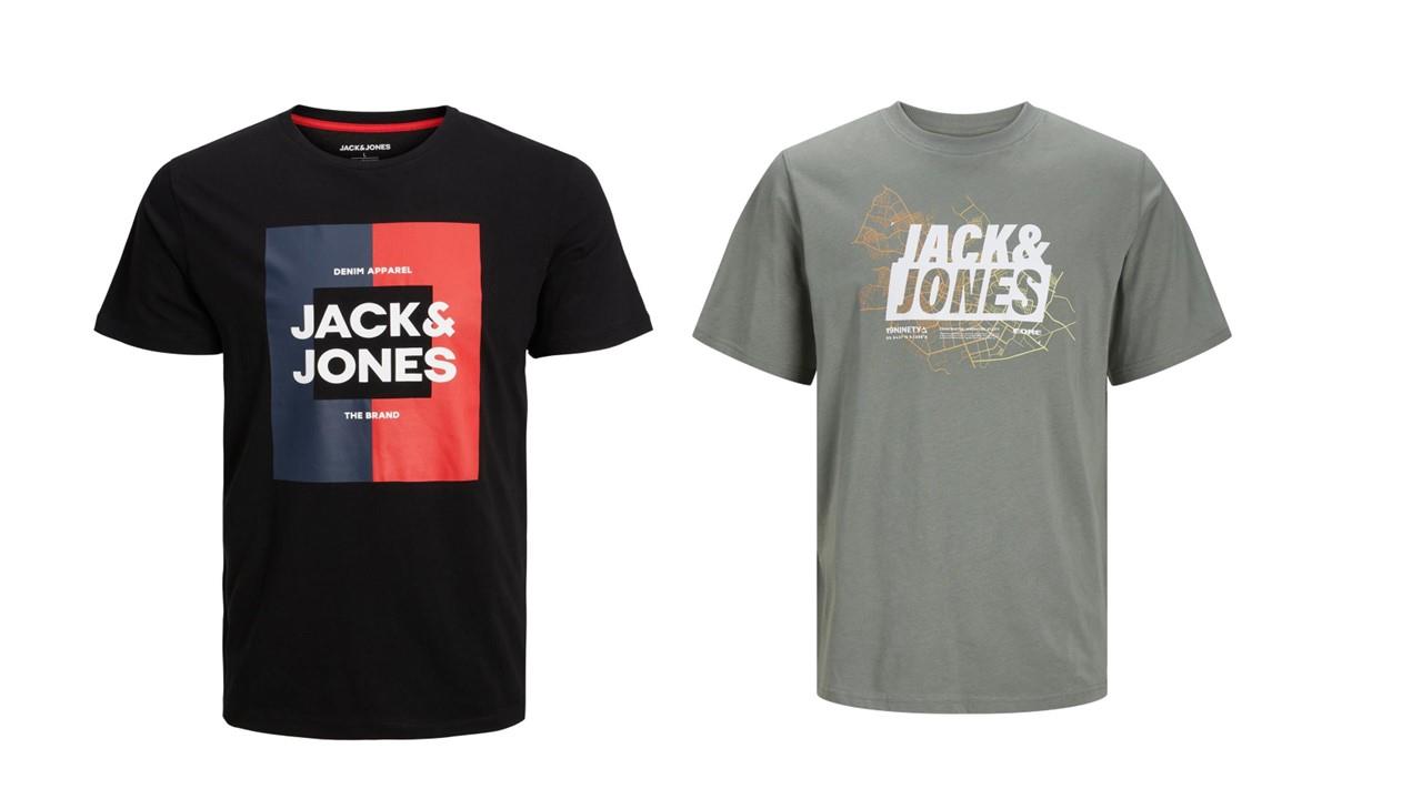 Jack & Jones Twin Pack Short Sleeve Printed Tee Size 1XL