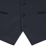 Skopes Cuba Dinner Suit Waistcoat For Men in Navy Blue Geo, 36R to 62R