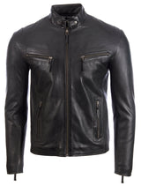 UH2P Men's Biker Jacket - Black
