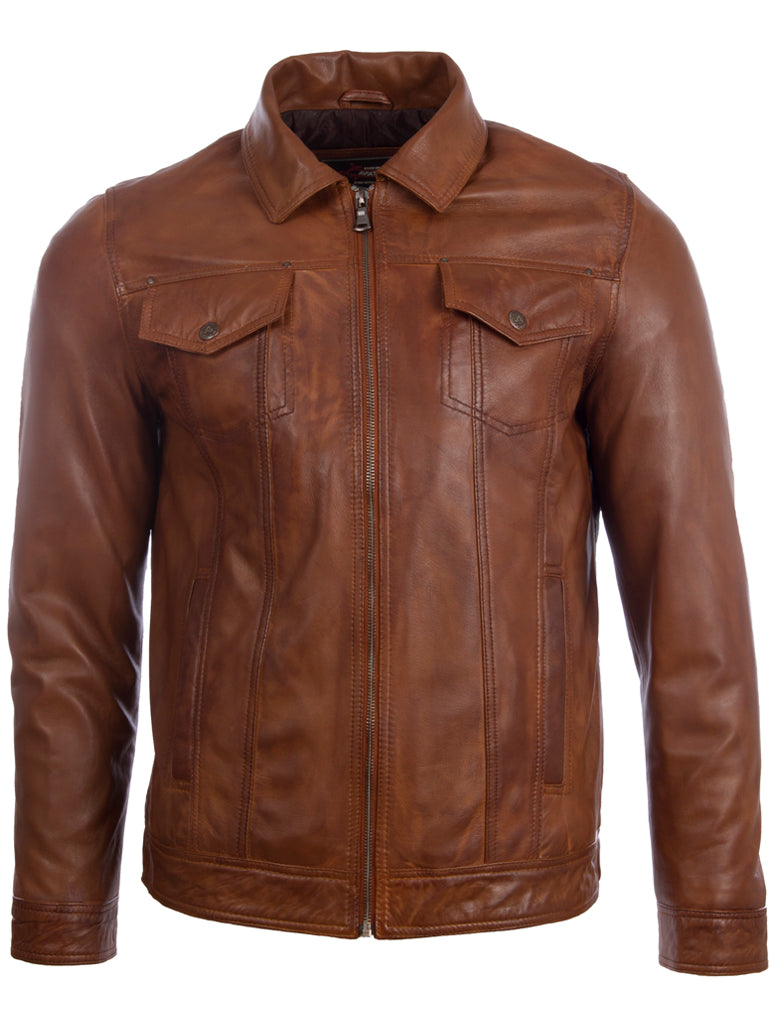 AGQ5 Men's Trucker Harrington Jacket - Nevada Timber