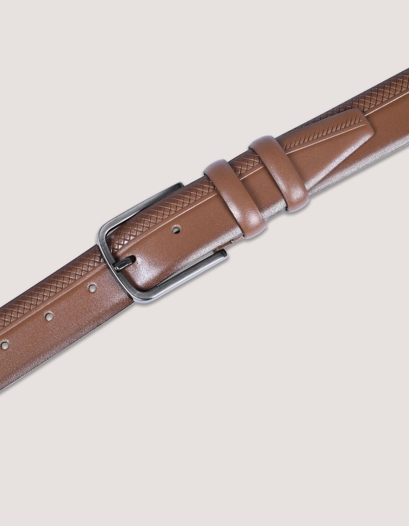 Textured Brown Formal Belt